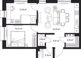 Продается 2-комнатная квартира, 60.3 м2, Киржач, улица Свердлова, 10А