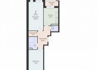 Продаю двухкомнатную квартиру, 66.6 м2, Воронеж, улица 45-й Стрелковой Дивизии, 113