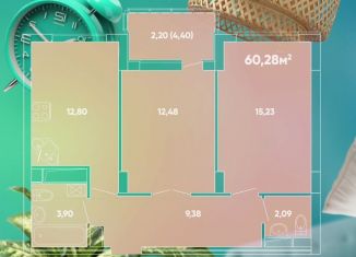 2-комнатная квартира на продажу, 60.3 м2, Феодосия