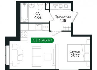 Продается квартира студия, 31.5 м2, Сертолово