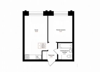 1-комнатная квартира на продажу, 35.1 м2, Казань