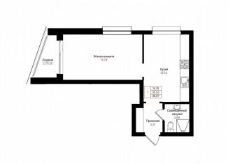 1-комнатная квартира на продажу, 36.9 м2, Казань