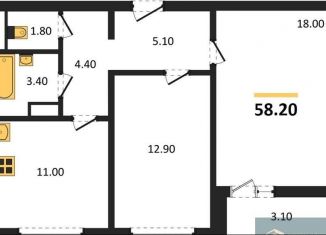 Продаю 2-комнатную квартиру, 58.2 м2, Воронеж, улица Шишкова, 140Б/24