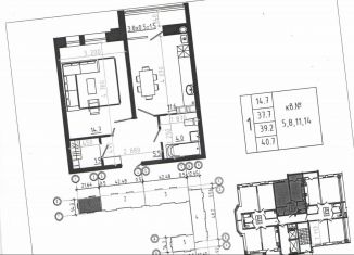 Продажа 1-комнатной квартиры, 40.7 м2, Пятигорск, улица Нежнова, 21/1, ЖК Престиж