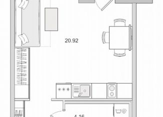 Продам квартиру студию, 31.8 м2, посёлок Парголово, Михайловская дорога, 6