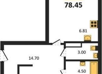 Двухкомнатная квартира на продажу, 78.4 м2, Воронеж
