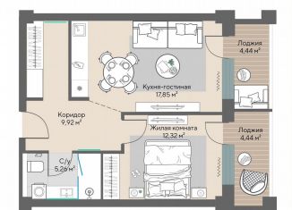 Продам 2-ком. квартиру, 49.8 м2, поселок городского типа Шерегеш, Советская улица