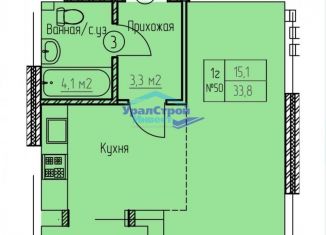 Продаю однокомнатную квартиру, 33.8 м2, Октябрьский, улица Островского, 38