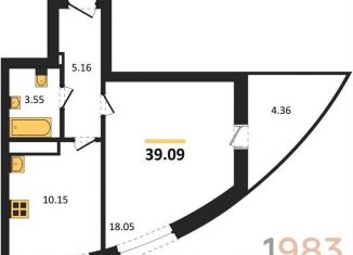 Однокомнатная квартира на продажу, 39.1 м2, село Новая Усмань, Полевая улица, 47А