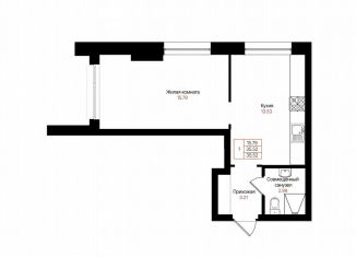 Продается однокомнатная квартира, 35.5 м2, Казань