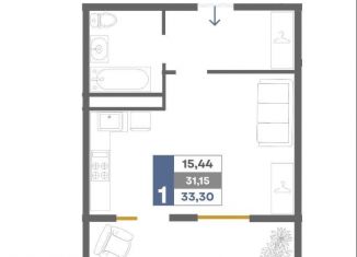 Продается квартира студия, 33.3 м2, Крым