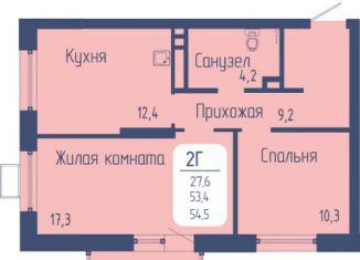 Продам 2-комнатную квартиру, 54.5 м2, Красноярский край