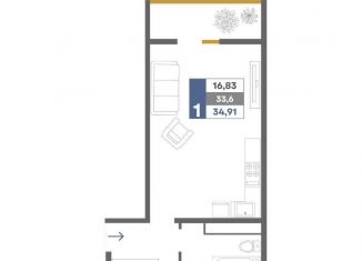 Продажа квартиры студии, 34.9 м2, Крым