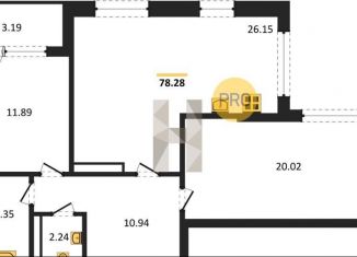 Двухкомнатная квартира на продажу, 78.2 м2, Воронеж, улица Ломоносова, 116А