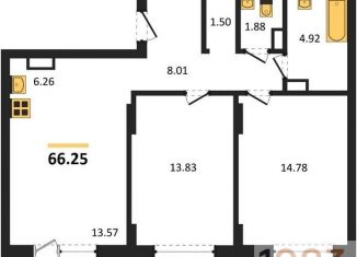 Продается 2-комнатная квартира, 66.2 м2, Воронеж