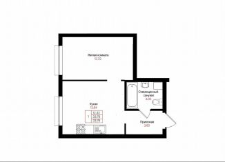 Продается 1-ком. квартира, 33.8 м2, Казань