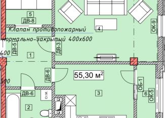 Продаю 1-комнатную квартиру, 55.3 м2, Грозный, улица Е.М. Батаевой, 9