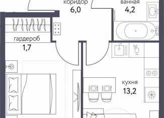 Продажа однокомнатной квартиры, 38.1 м2, Москва, станция Бульвар Рокоссовского