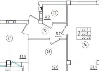 Продается 2-комнатная квартира, 56.5 м2, Великие Луки, улица Ставского