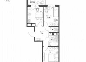 Продаю двухкомнатную квартиру, 48.8 м2, посёлок Шушары