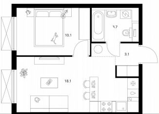 Продается 1-комнатная квартира, 35 м2, Котельники