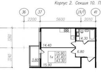 Продается 1-комнатная квартира, 43.6 м2, Санкт-Петербург, муниципальный округ Светлановское, Манчестерская улица, 3