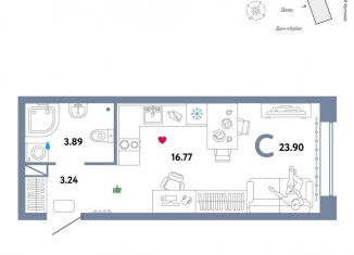 Продается квартира студия, 23.9 м2, Тюмень, ЖК Колумб