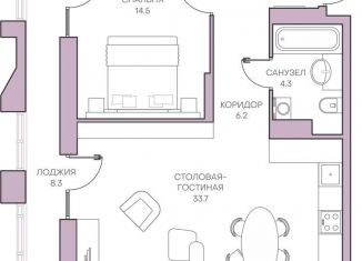 Двухкомнатная квартира на продажу, 68.9 м2, Пенза, Ленинский район