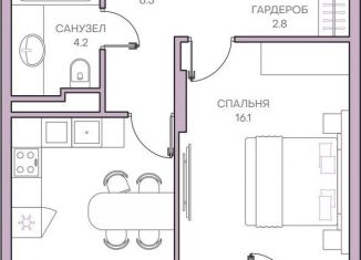 Продается 1-комнатная квартира, 48.4 м2, Пенза