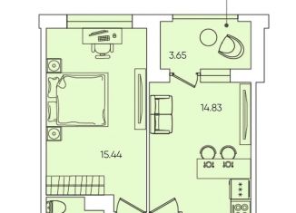 Продам 1-ком. квартиру, 39 м2, Санкт-Петербург, Планерная улица, 87к1, ЖК Форест Аквилон