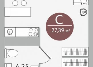 Продам квартиру студию, 27.4 м2, Тюмень, ЖК Машаров