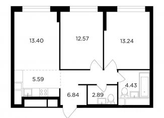 2-комнатная квартира на продажу, 59 м2, Москва, улица Петра Алексеева, 12, ЖК Кутузов Град 2