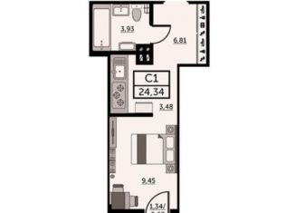 Квартира на продажу студия, 24.4 м2, Ростов-на-Дону, ЖК Рубин, Красноармейская улица, 157Вс2