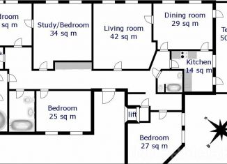 Сдается многокомнатная квартира, 315 м2, Москва, Никитский бульвар, 7Б, метро Арбатская