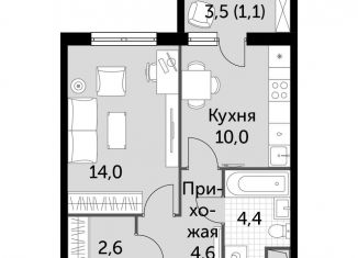 Продажа 1-ком. квартиры, 36.7 м2, посёлок Развилка