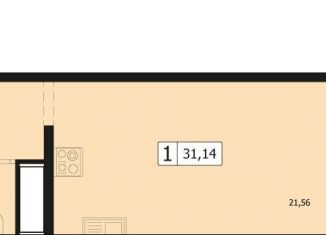 Однокомнатная квартира на продажу, 29.7 м2, Краснодар, улица Автолюбителей, 1Длит4, ЖК Парусная Регата