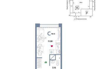 Квартира на продажу студия, 18.1 м2, Тюмень, Калининский округ