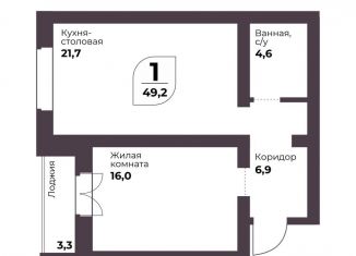 Продам однокомнатную квартиру, 49.2 м2, посёлок Терема