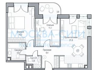 Продажа двухкомнатной квартиры, 68 м2, Москва, улица Академика Королёва, 21, район Марфино