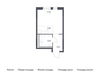 Квартира на продажу студия, 22.4 м2, деревня Новосаратовка