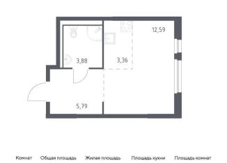 Квартира на продажу студия, 25.6 м2, деревня Новосаратовка