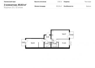 Продается двухкомнатная квартира, 65.6 м2, поселок Аннино