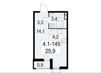 Продается квартира студия, 25.9 м2, Москва, район Южное Бутово