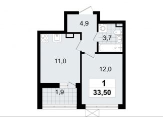 Продается однокомнатная квартира, 33.5 м2, Ленинградская область, микрорайон Южный, 3.2