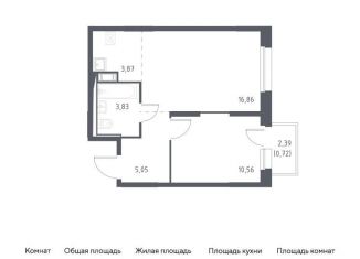 Однокомнатная квартира на продажу, 40.9 м2, Мурино, жилой комплекс Новые Лаврики, 1.1