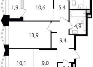 Продается 2-комнатная квартира, 72.8 м2, Москва, САО, жилой комплекс Петровский Парк 2, к1