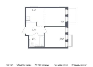 Продается 1-комнатная квартира, 34.8 м2, Московская область