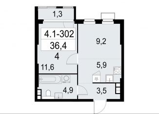 Продаю двухкомнатную квартиру, 36.6 м2, Москва, район Южное Бутово