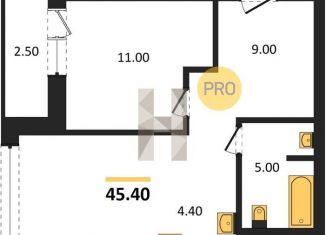 Продаю однокомнатную квартиру, 45.4 м2, Новосибирск, метро Красный проспект