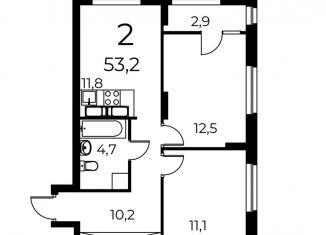 Продам двухкомнатную квартиру, 53.2 м2, Нижний Новгород